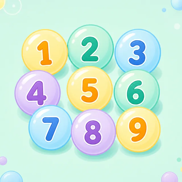Number Bubbles preview with colorful number bubbles.